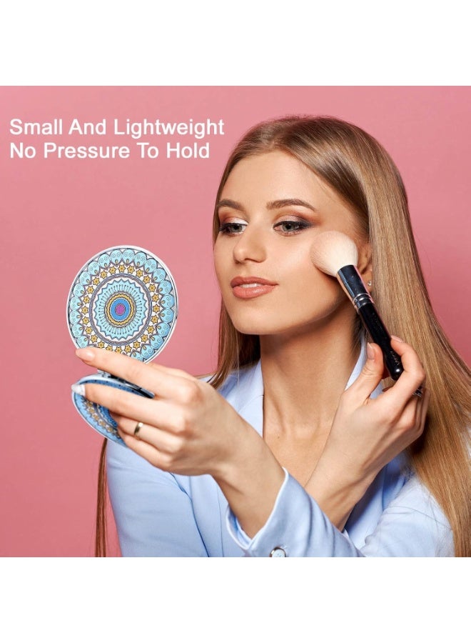 مرآة تجميل صغيرة قابلة للطي - مرآة زينة محمولة بتكبير 1x/2x لحقيبة اليد والمحفظة وللعناية الشخصية في أي مكان - لون وشكل عشوائيان - Image 5